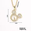 Elegant Hollow Pendant Necklace with Shiny Zircon Cute Clock Design RV7795-1