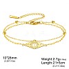 304 Stainless Steel Rhombus with Star and Sun Link 2-Strand Anklets for Unisex WG9D81D-04-1