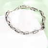 304 Stainless Steel Link Chain Bracelets for Women Men BJEW-C148-06AS-3