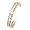 Two Tone 304 Stainless Steel Cuff Bangles for Women SA-H001-07GP-4