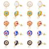 10 pairs 5 Colors Handmade Millefiori Lampwork Earring Stud Settings and Ear Nuts EJEW-UN0001-55-1