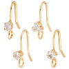 32Pcs 4 Styles Brass Pave Clear Cubic Zirconia Earring Hooks KK-BBC0025-69-1