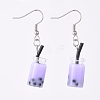 Glass Imitation Bubble Tea Bottle Dangle Earrings EJEW-JE04029-3