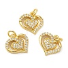 Rack Plating Brass Micro Pave Cubic Zirconia Charms KK-C030-22G-3