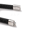 Men's Braided Black PU Leather Cord Bracelets BJEW-K243-34AS-4