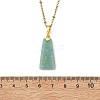 Natural Amazonite Faceted Trapezoid Pendant 304 Stainless Steel Satellite Chain Necklaces NJEW-JN06071-02-4