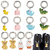 12Pcs 6 Style Animal Resin Pendant Shoe Charms HJEW-DR00001-1