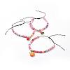 Adjustable Nylon Thread Braided Beads Bracelets BJEW-JB04456-M-1