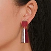 12 Pairs 6 Colors Resin & Walnut Wood Stud Earring Findings MAK-CJ0001-08-6