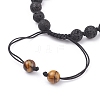 8mm Round Natural Lava Rock Braided Beads Bracelet BJEW-JB07083-02-5