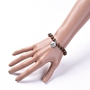 Unisex Wood Beads Stretch Charm Bracelets BJEW-JB04959-03-4