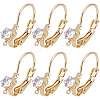 20Pcs Brass Micro Pave Clear Cubic Zirconia Leverback Earring Findings KK-BBC0029-05-1