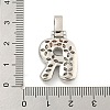 Brass Micro Pave Clear Cubic Zirconia Pendants KK-B099-01P-R-3