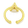 Rack Plating Brass Open Cuff Rings for Women RJEW-F162-01G-A-3