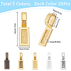 100Pcs 5 Colors Tibetan Style Alloy Glue-on Flat Pad Bails FIND-SP0001-89-2