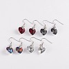 Heart 304 Stainless Steel Glass Dangle Earrings EJEW-JE01977-1