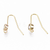 Brass Micro Cubic Zirconia Earring Hooks X-KK-N231-05-NF-1
