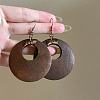 Alloy & Wood Dangle Earrings for Women WG2EB7C-01-1