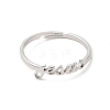 304 Stainless Steel Word Adjustable Ring RJEW-L107-028P-2