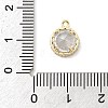 Brass Micro Pave Clear Cubic Zirconia Charms KK-B130-01G-03-3