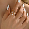 3Pcs 3 Style Stainless Steel Simple Thin Finger Rings Set VB0831-4-2