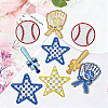 16Pcs 7 Styles Sports Theme Polyester Iron on/Sew on Patches DIY-GF0013-80-4