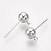 Brass Ball Stud Earring Findings KK-S348-415D-2