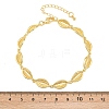Cowrie Shell Shape Brass Link Chain Bracelets for Women BJEW-K248-07B-G-5