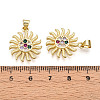 Brass Micro Pave Cubic Zirconia Pendants KK-D357-26G-3