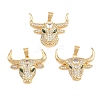 Brass Pave Clear Cubic Zirconia Pendants KK-L275-40G-1