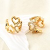 Brass Micro Pave Clear Cubic Zirconia Cuff Earrings EJEW-F370-31G-6