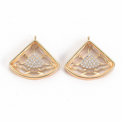 Brass Micro Pave Cubic Zirconia Pendants KK-S356-296-NF-1