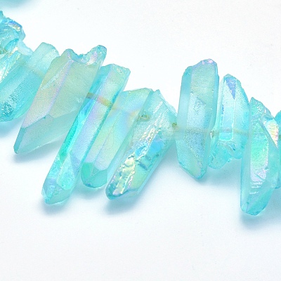 Electroplated Natural Quartz Crystal Beads Strands G-P368-05C-1
