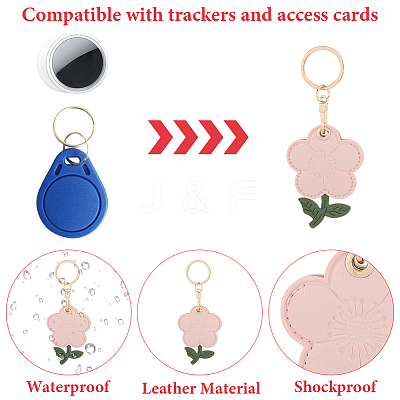 1Pc PU Leather Pendants Keychain KEYC-SP0001-47B-1