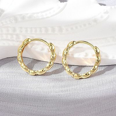 Brass Huggie Hoop Earrings EJEW-L231-33G-1