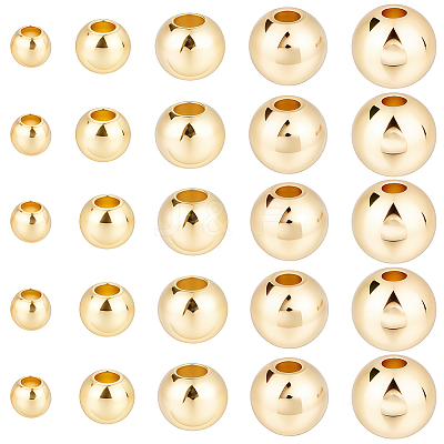 500Pcs 5 Styles Rack Plating Brass Beads KK-BBC0023-24G-1