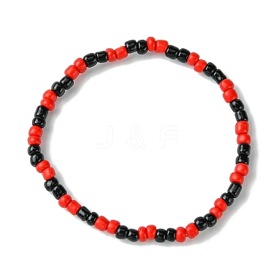 3Pcs 3 Styles Round Glass Seed Beaded Stretch Bracelet Sets BJEW-JB10749-01-1