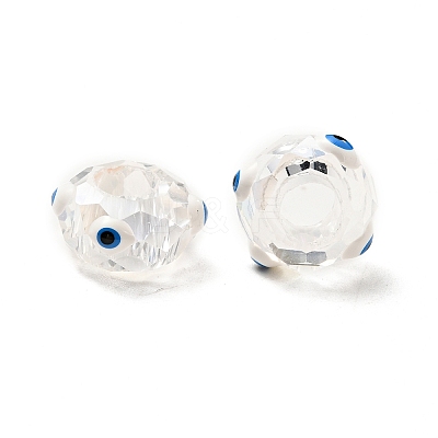 Transparent Glass European Beads GLAA-F121-07F-1