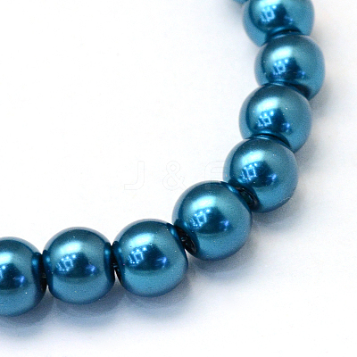 Baking Paint Pearlized Glass Pearl Round Bead Strands HY-Q330-8mm-06-1