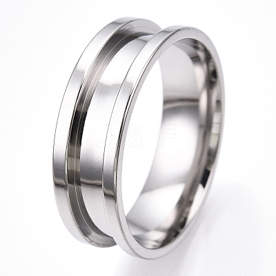 201 Stainless Steel Grooved Finger Ring Settings RJEW-TAC0017-8mm-06A-1