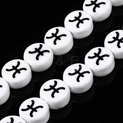 Handmade Porcelain Ceramic Beads Strands PORC-S502-032D-1