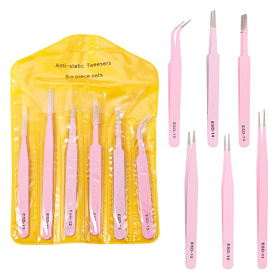 201 Stainless Steel Beading Tweezers Sets TOOL-TA0001-15B-1
