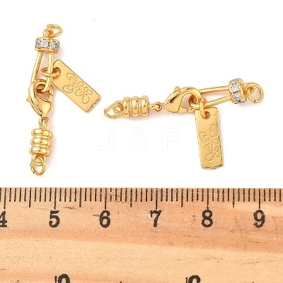Brass Micro Pave Clear Cubic Zirconia Ends with Chain KK-K364-49G-1