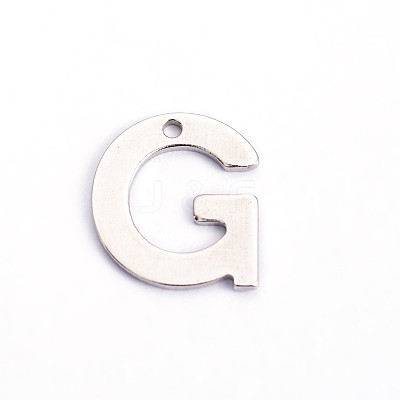Tarnish Resistant 304 Stainless Steel Letter Charms STAS-O072-G-1