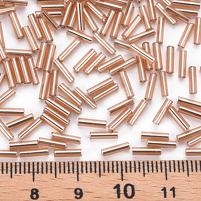 Plated Glass Bugle Beads SEED-S046-01B-39A-1