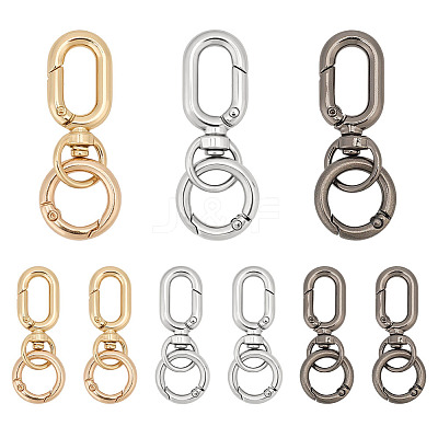9Pcs 3 Colors Alloy Swivel Clasps HJEW-ME00045-1
