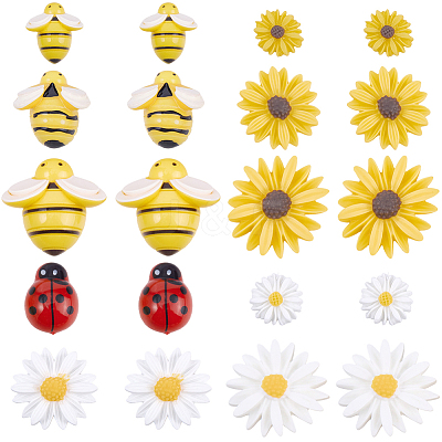 100Pcs 10 Styles Resin Cabochons FIND-SC0022-30-1