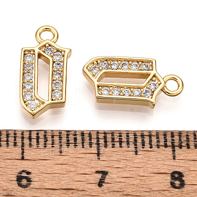 Brass Micro Pave Cubic Zirconia Charms KK-N261-104B-G-1