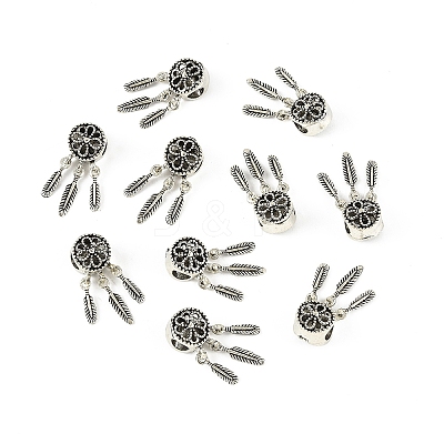 10Pcs Alloy European Beads FIND-YW0009-83AS-1