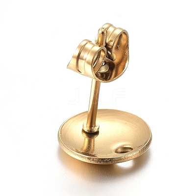 Ion Plating(IP) 304 Stainless Steel Stud Earring Findings STAS-L211-06B-G-1
